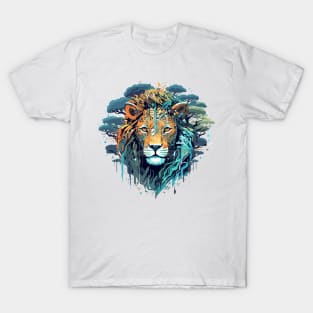 Lion Animal Freedom World Wildlife Wonder Abstract T-Shirt